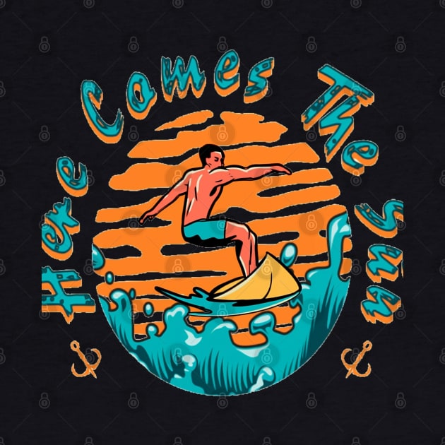 Happiness Comes In Waves, Hello Summer Vintage Funny Surfer Riding Surf Surfing Lover Gifts by Customo